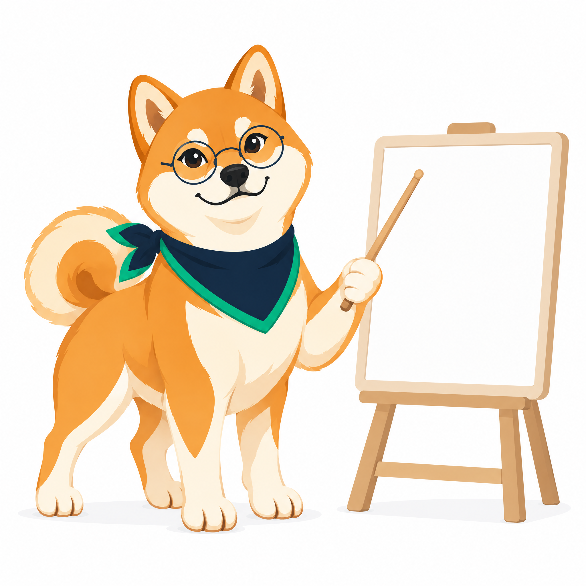 CB-Dogs mascot, a friendly Shiba Inu guide